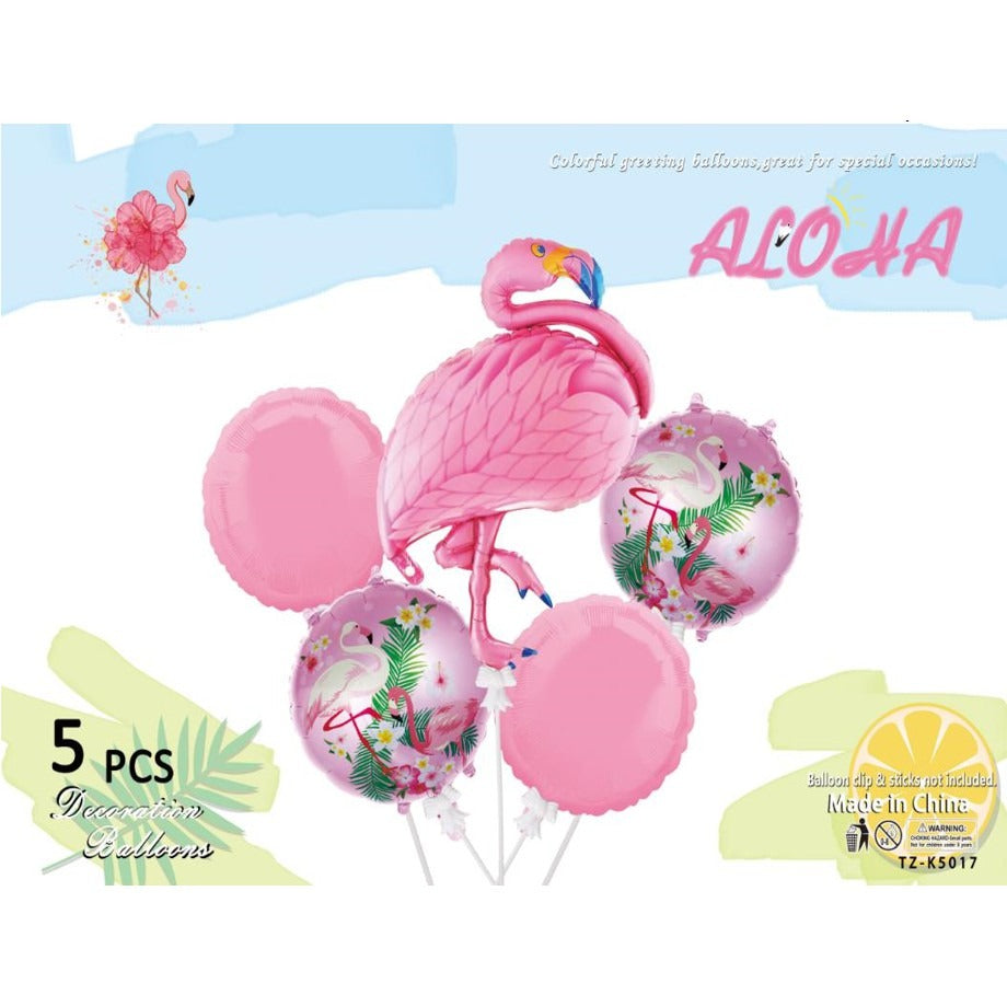 Flamingo Foil Balloons Set - Pack of 5