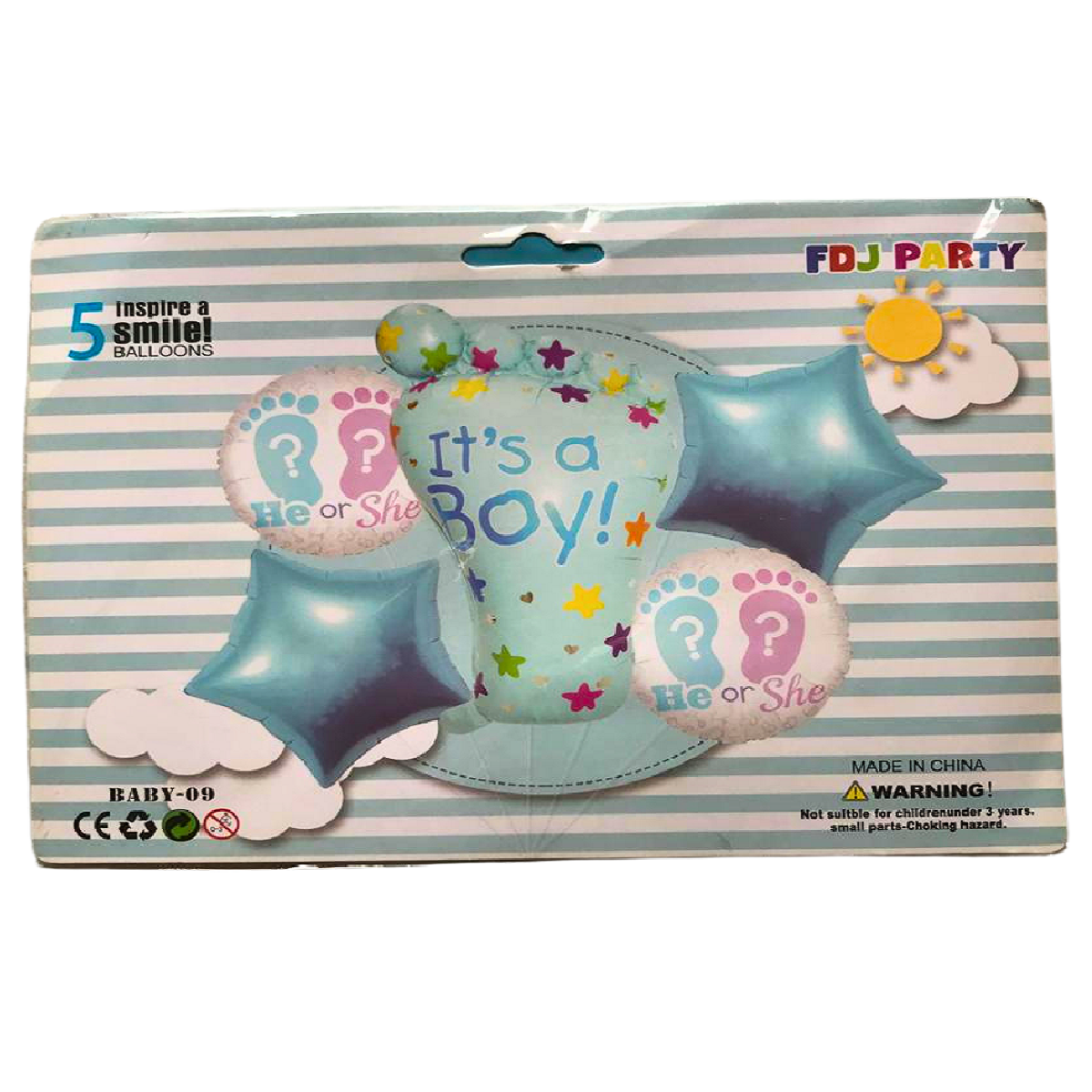 Baby Boy Combo Foil Balloons Set - 5 Pcs