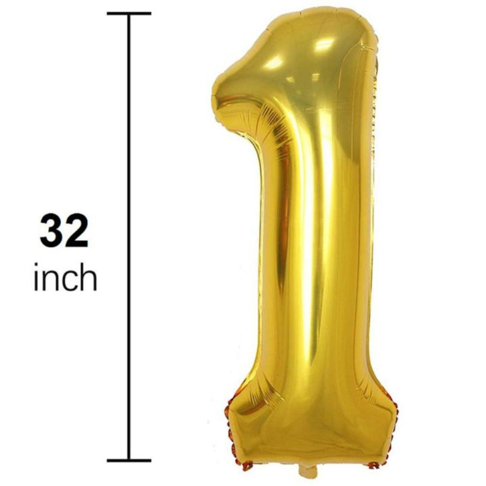 Gold 32 inch number foil balloon for birthday decoration