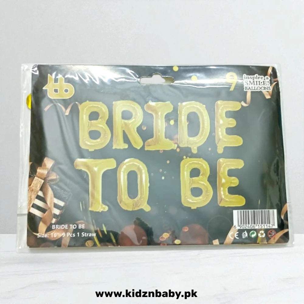 Golden Bride To Be Alphabet Foil Balloons Set