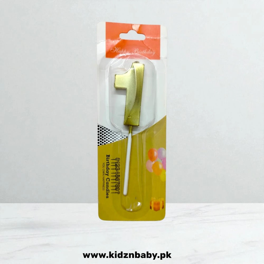 Golden number candles long for birthday cake Pakistan