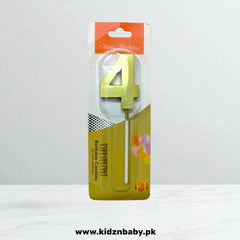 Metallic golden birthday number candle for celebrations