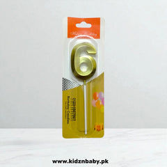 Long golden cake candles for anniversary & wedding cakes