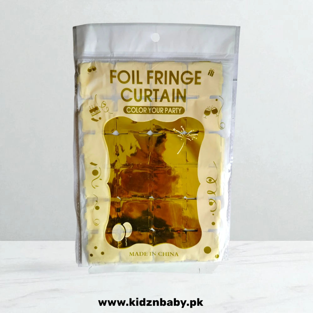 Golden Square Shape Foil Curtain for Party Decoration