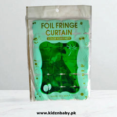 Green Square shape foil curtain for celebrations