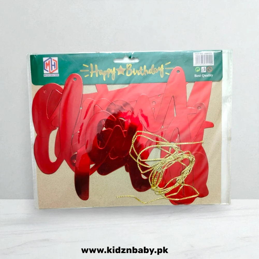 Red Happy Birthday Letter Banner for party decoration in Pakistan