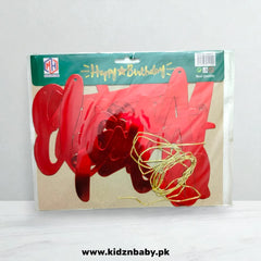 Red Happy Birthday Letter Banner for party decoration in Pakistan