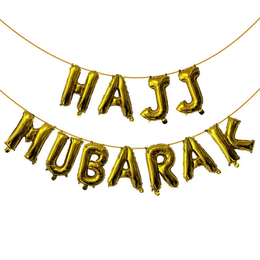 Hajj Mubarak foil balloons decoration