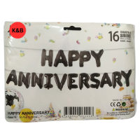 Happy Anniversary Letter Foil Balloons - 16 Inches