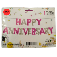 Happy Anniversary Letter Foil Balloons - 16 Inches