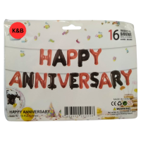 Happy Anniversary Letter Foil Balloons - 16 Inches