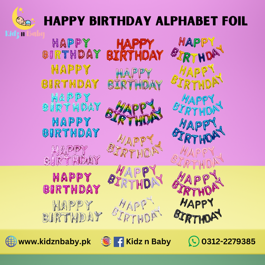 Happy Birthday Alphabet Foil Balloons Set