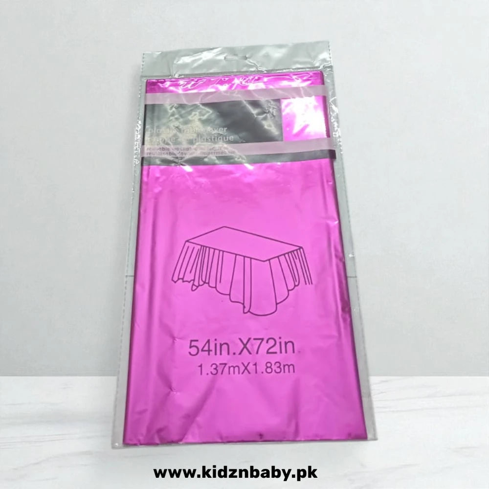 Heavy duty disposable plastic tablecloth for protecting tables at kids' parties