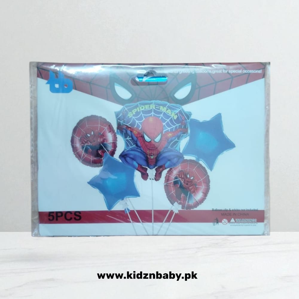Spiderman Theme Foil Balloons Set 5 Pieces
