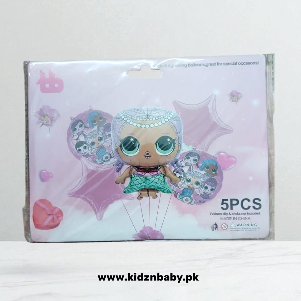 LOL Birthday Theme Party Combo Set - 5 Foil & Latex Helium Balloons