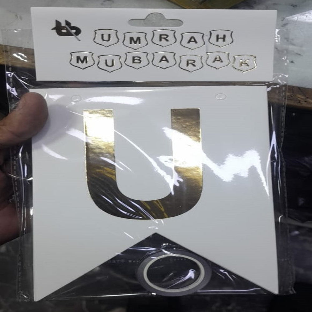 Umrah Mubarak wall hanging card banner decoration