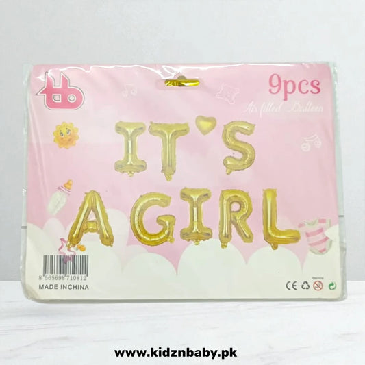 It’s a Girl alphabet foil balloon decoration for baby shower in Pakistan