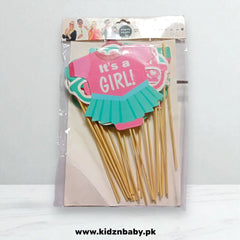 Its A Girl Photo Booth Props – Baby Shower Party Accessories