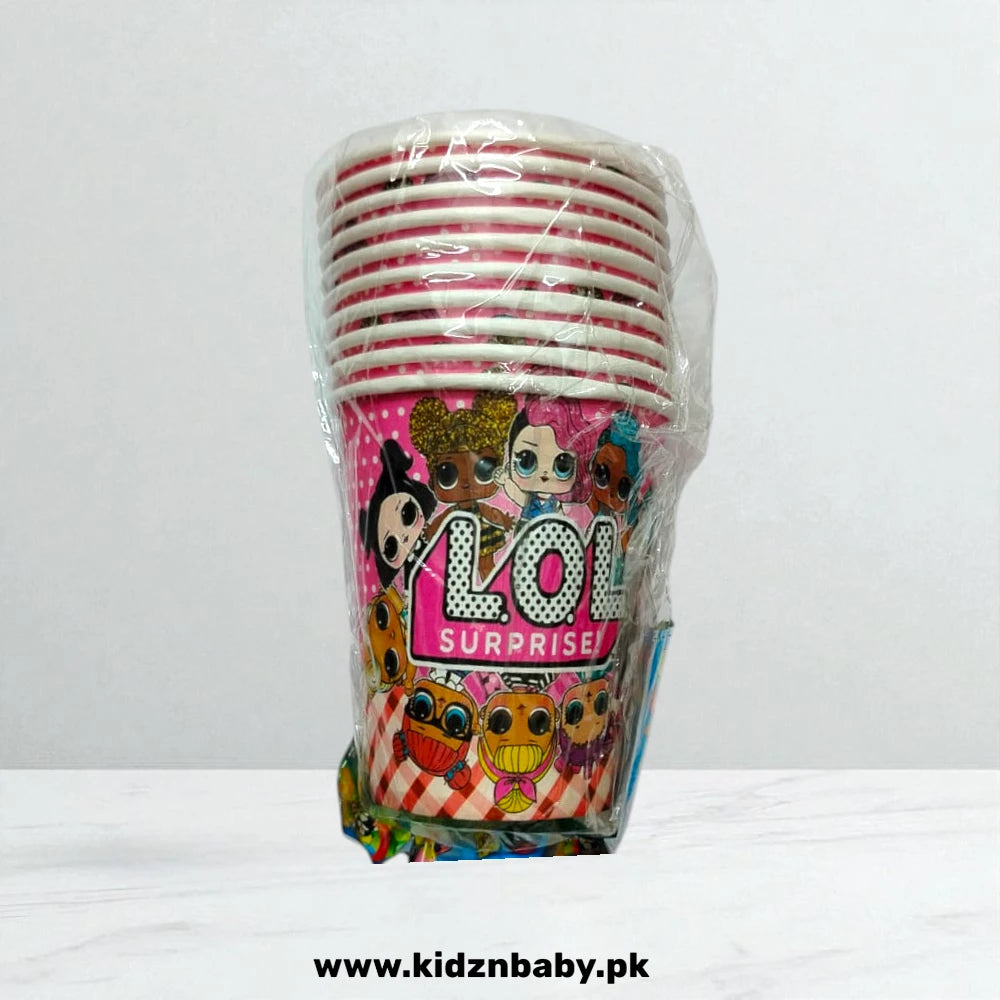 LOL Surprise! Doll theme disposable paper cups for party drinks (Pack of 10)
