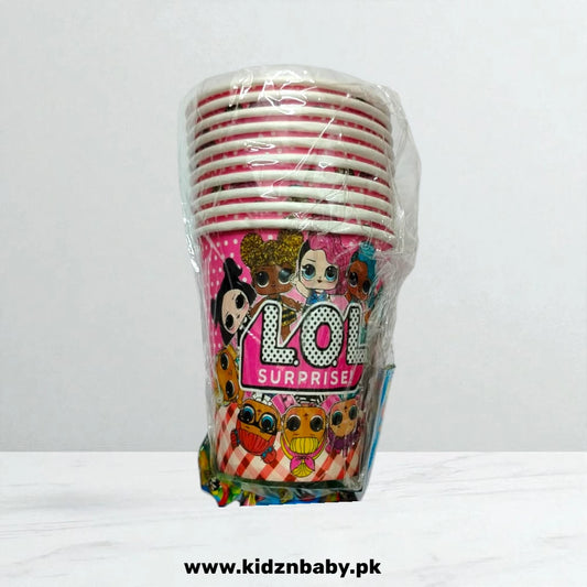 LOL Surprise! Doll theme disposable paper cups for party drinks (Pack of 10)