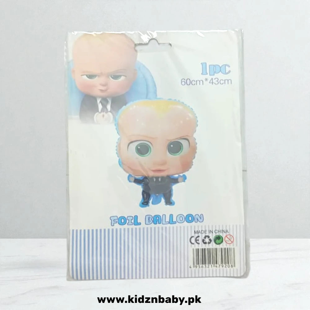 Large Boss Baby character foil balloon for kids' birthday party decoration