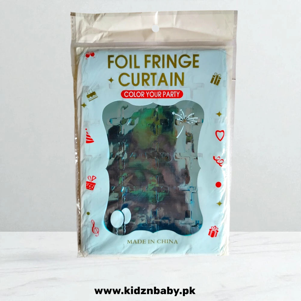 Light Blue Square Shape Foil Curtain for Celebration Backdrop