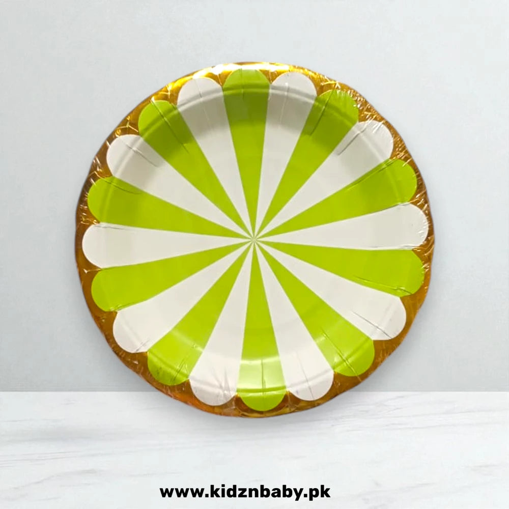 Light Green Sunburst Disposable Plates (Pack of 10)