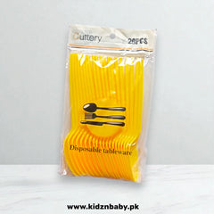 Light yellow disposable party and cermonies spoon 