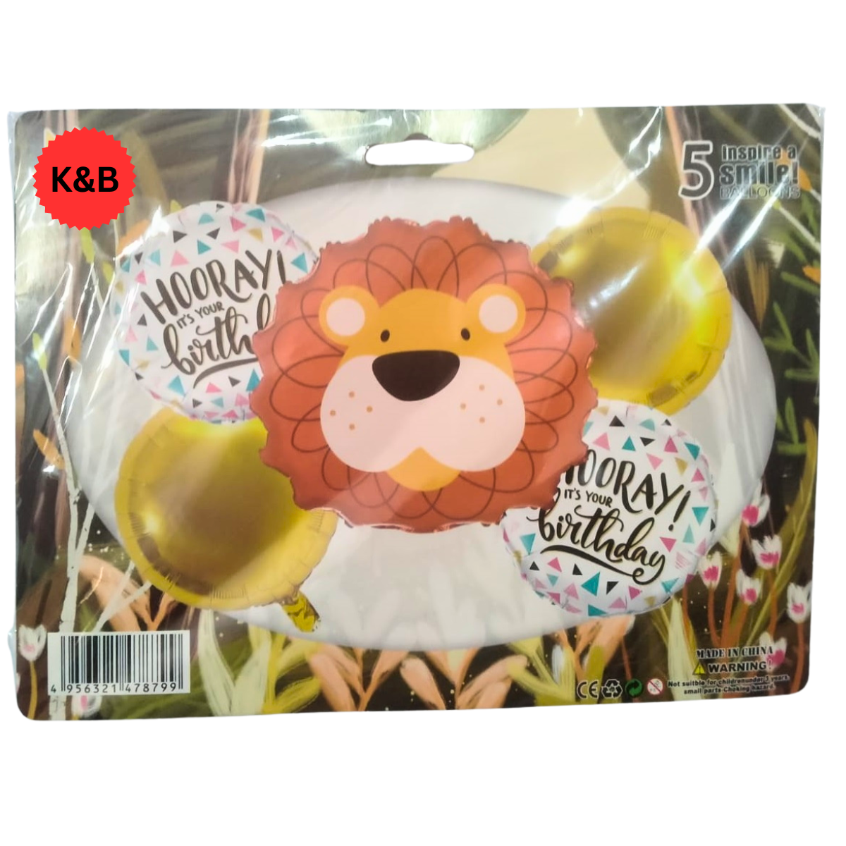 Jungle Theme Birthday Party Balloons 5Pcs