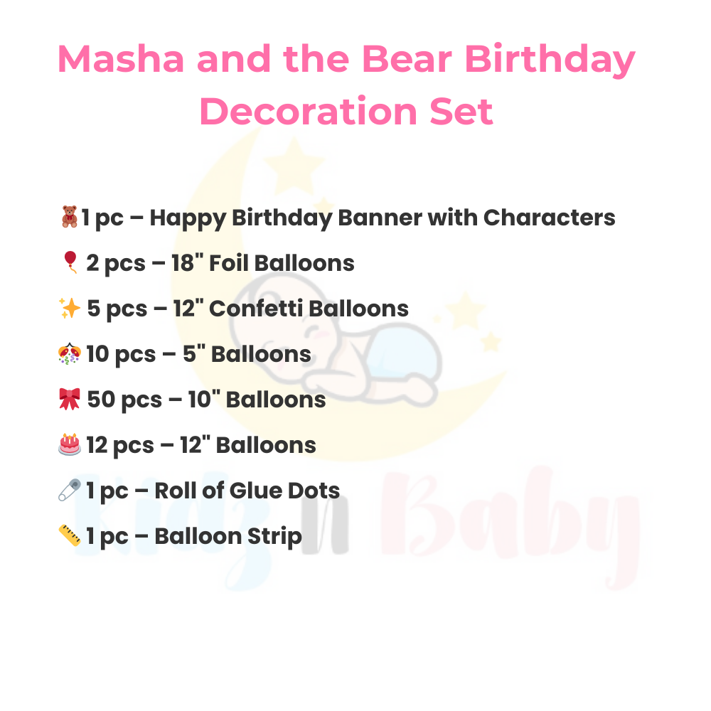Masha and the Bear Theme Decoration set for Parties