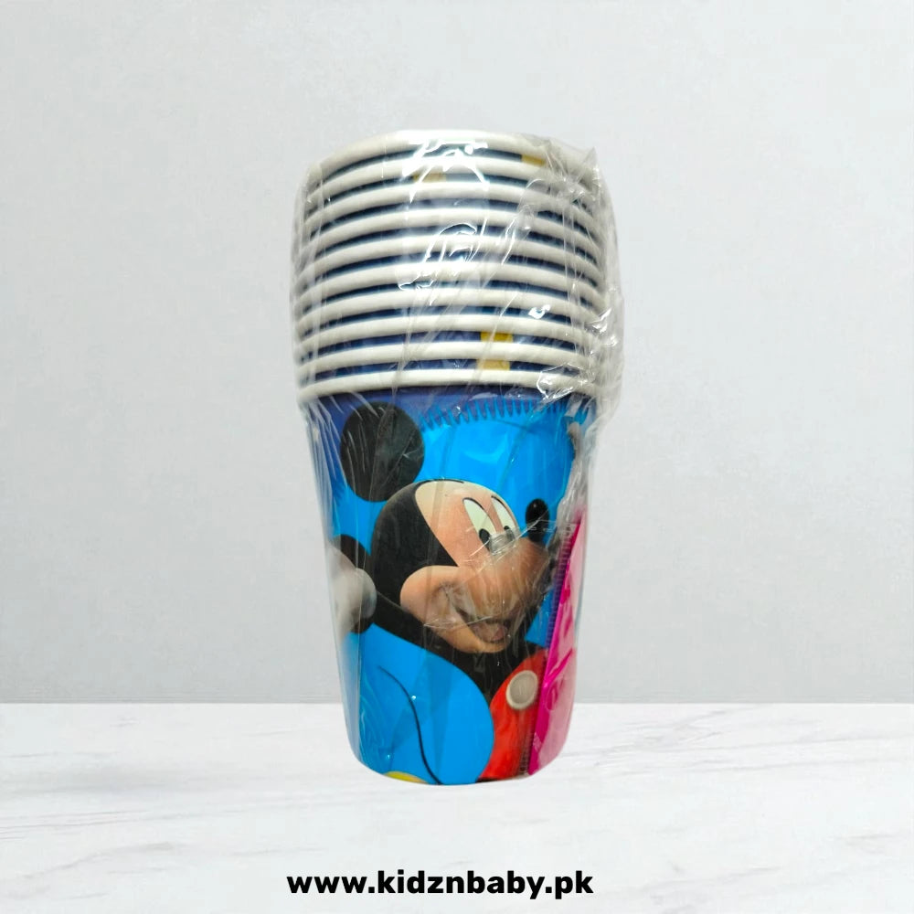 Mickey Mouse theme disposable paper cups for party drinks (Pack of 10)