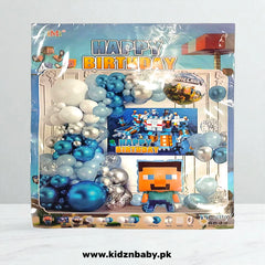 Minecraft theme birthday party combo set with Creeper, Steve, and diamond sword graphics