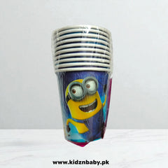 Minion theme disposable paper cups for party drinks and beverages (Pack of 10)