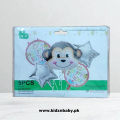 Monkey Foil Balloon Set 5 Pcs – Jungle Birthday Pakistan