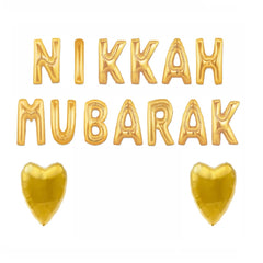 Nikkah Mubarak Alphabet Foil Balloons Set for Wedding Decoration