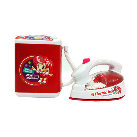 Little Girl - Iron & Washing Machine Home Appliance Set