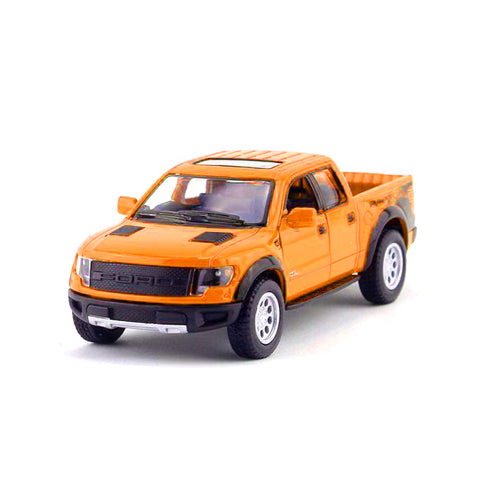 F-150 Raptor Pickup Truck 1:32 Scaled Model Metal Pull Back Die Cast - Orange