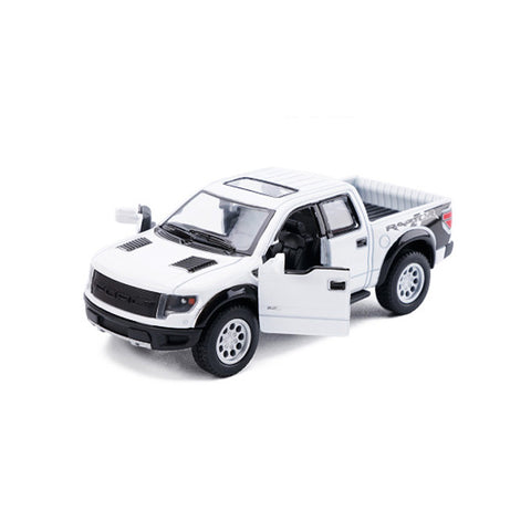 F-150 Raptor Pickup Truck 1:32 Scaled Model Metal Pull Back Die Cast - White