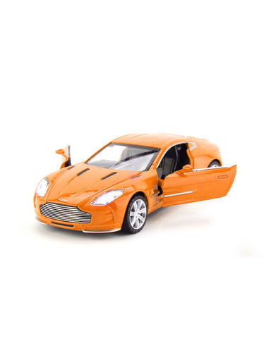 Aston Martin Scaled Model Metal Pull Back Die Cast - Orange