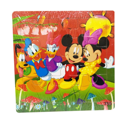 Wooden Jigsaw Puzzle - Mickey Mouse & Friends - Red - 5.75 inch