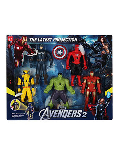 Pack of 5 Marvel Avengers Action Figures With Projector Function - Option A - 6 inches