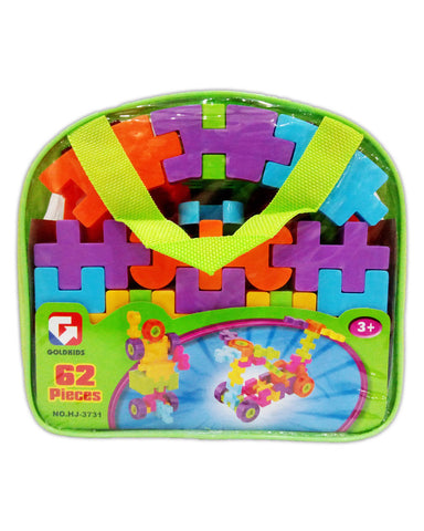 Colorful Waffle Blocks Bag - 62 pcs