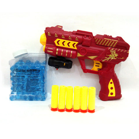 Avengers: Iron Man Water Bullet & Nerf Dart Gun - 2 in 1