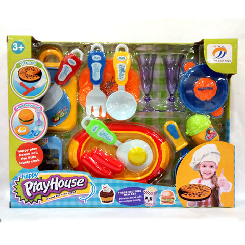 Happy Play House Kitchen with Breakfast Set