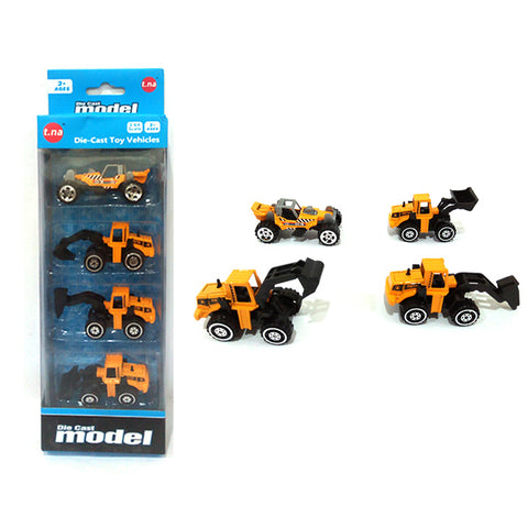 Construction Vehicles Die Cast Cars Set - 4 Pcs