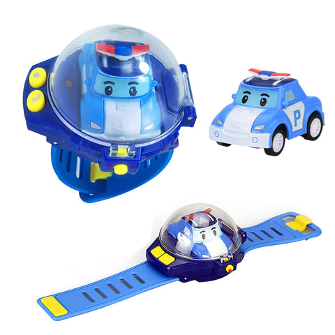 Remote Controlled Mini Police Car Smart Watch for Boys - Poli Blue