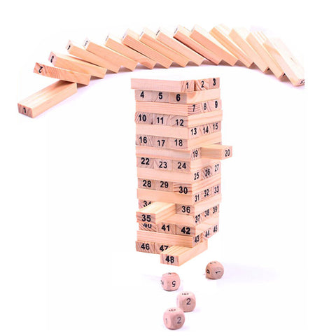 Jenga Wooden Stacking Tower Game - 52 pcs