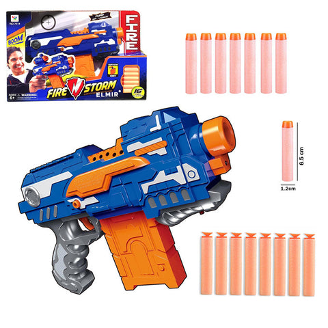 Fire Storm - 16 Soft Dart Blaster Nerf Clip Gun - Battery Operated