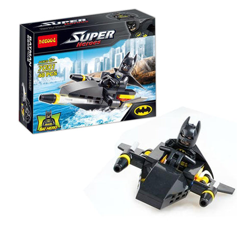 Super Heroes: Batman Minifigure with Jetski Building Blocks - Decool 7001