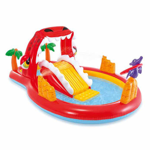 Intex - Happy Dino Play Center Paddle Pool for Kids With Toys (8.5 ft long) - 57160